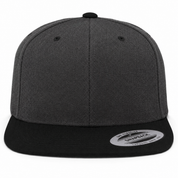 YP Classics Premium Blank Adjustable Snapback Hat - Charcoal/Black