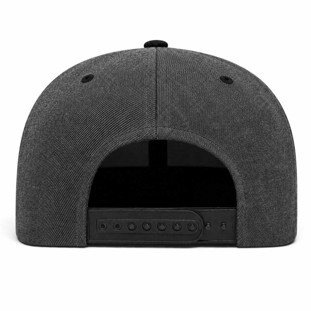YP Classics Premium Blank 6-Panel Adjustable Snapback Hat - Charcoal/Black - Product Image