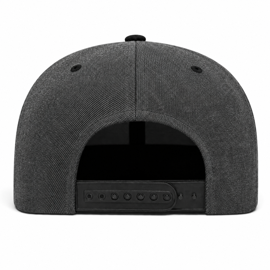YP Classics Premium Blank Adjustable Snapback Hat - Charcoal/Black