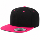 YP Classics Premium Blank Adjustable Snapback Hat - Black/Hot Pink