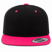 YP Classics Premium Blank Adjustable Snapback Hat - Black/Hot Pink