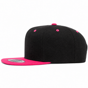 YP Classics Premium Blank Adjustable Snapback Hat - Black/Hot Pink