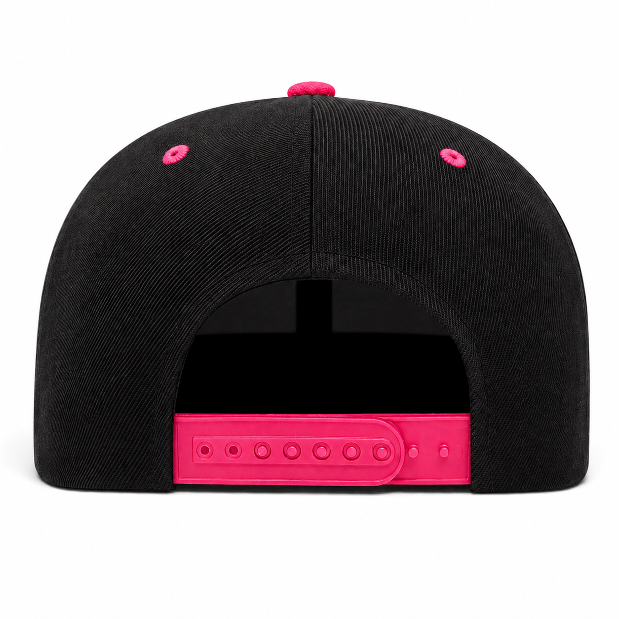YP Classics Premium Blank Adjustable Snapback Hat - Black/Hot Pink