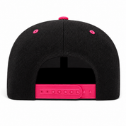 YP Classics Premium Blank Adjustable Snapback Hat - Black/Hot Pink