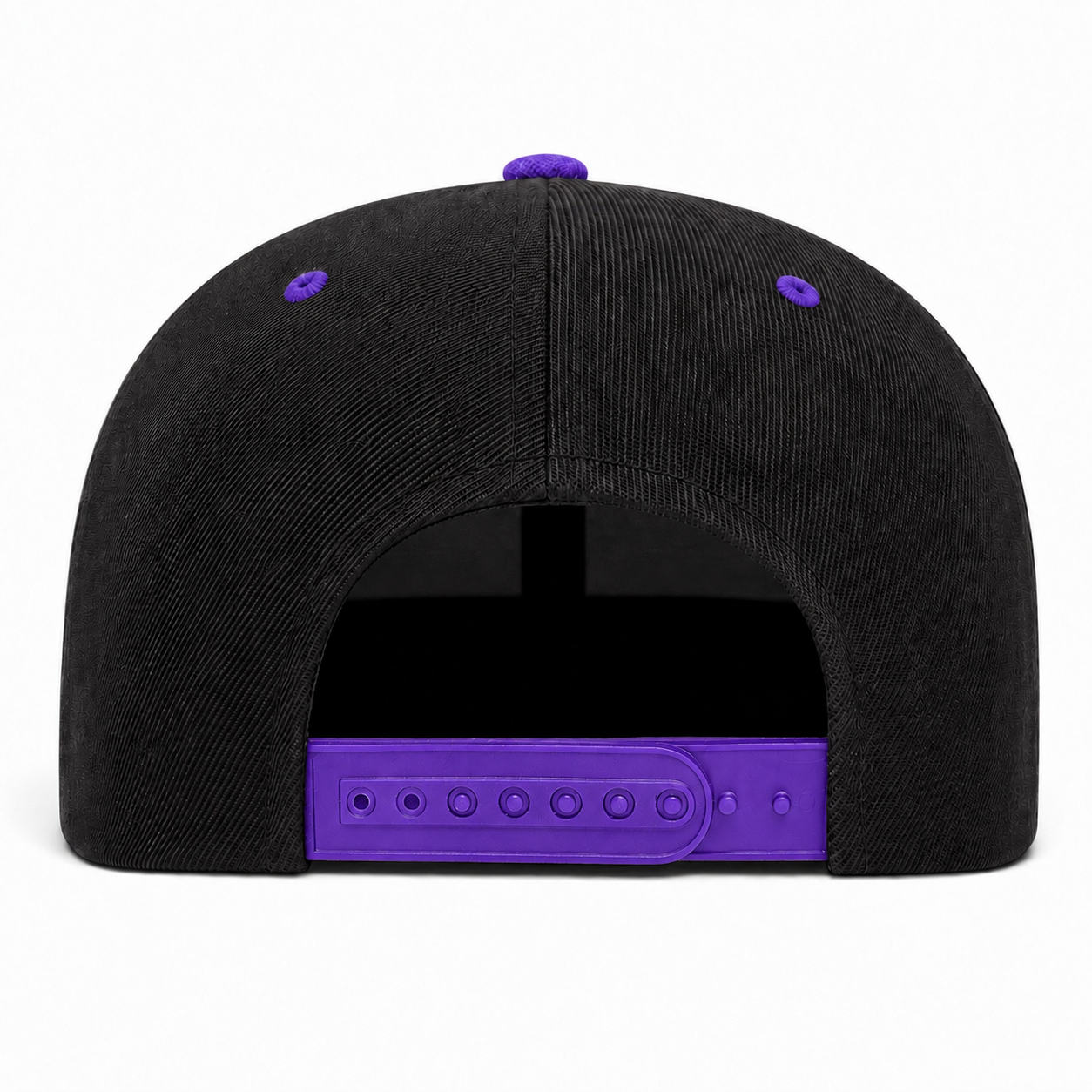 YP Classics Premium Blank Adjustable Snapback Hat - Black/Purple