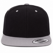 YP Classics Premium Blank 6-Panel Adjustable Snapback Hat - Black/Gray - Product Image