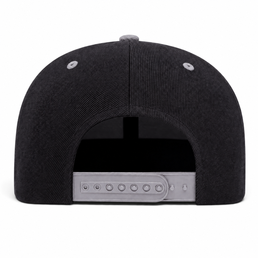 YP Classics Premium Blank 6-Panel Adjustable Snapback Hat - Black/Gray - Product Image