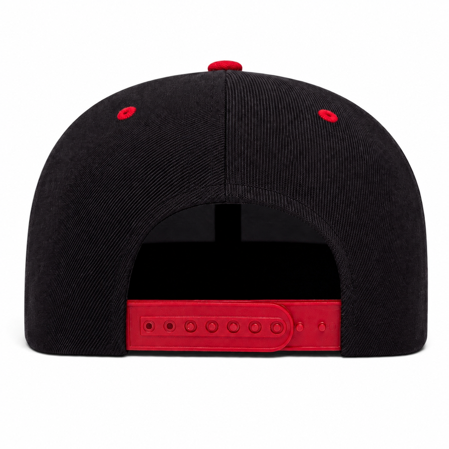 YP Classics Premium Blank Adjustable Snapback Hat - Black/Red - Product Image