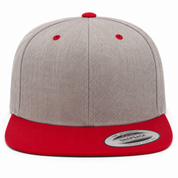 YP Classics Premium Blank Adjustable Snapback Hat - Heather Gray/Red - Product Image