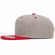 YP Classics Premium Blank Adjustable Snapback Hat - Heather Gray/Red - Product Image