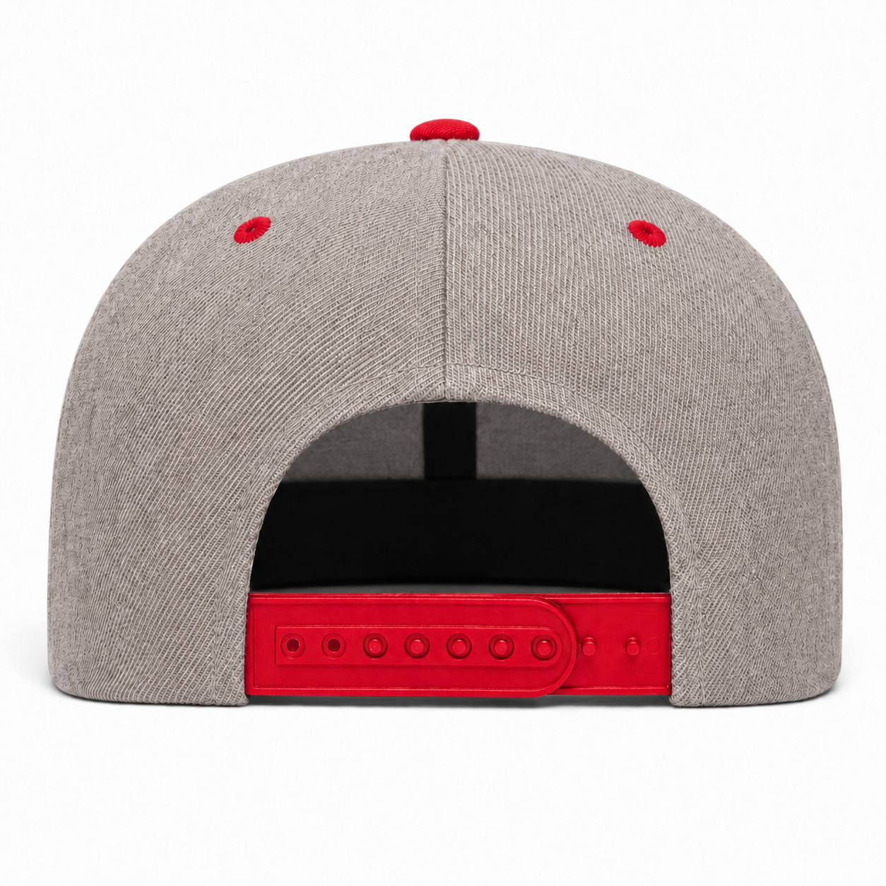 YP Classics Premium Blank Adjustable Snapback Hat - Heather Gray/Red - Product Image