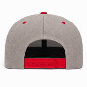 YP Classics Premium Blank Adjustable Snapback Hat - Heather Gray/Red - Product Image