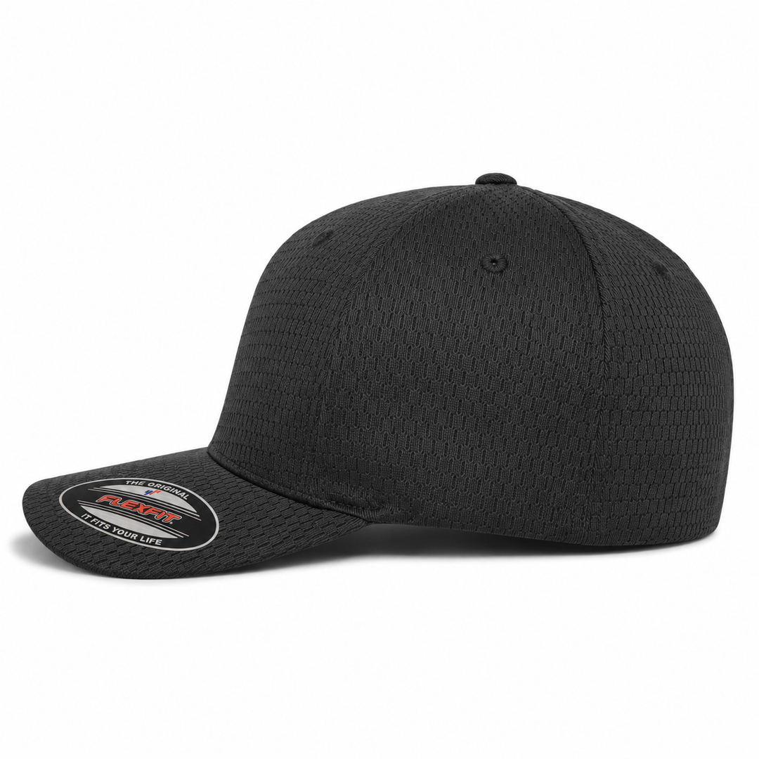 Flexfit Premium Blank Stretch Fit Athletic Mesh Baseball Cap - Obsidian Black - Product Image
