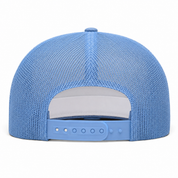 YP Classics Premium Blank Adjustable Trucker Snapback Hat - White/Baby Blue - Product Image