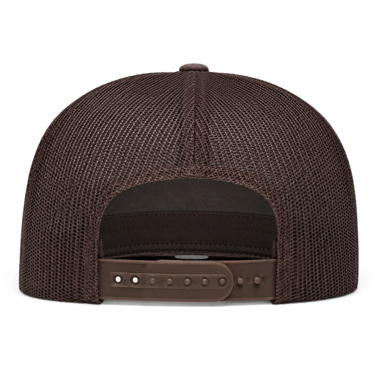 YP Classics Premium Blank Adjustable Trucker Snapback Hat - White/Brown - Product Image