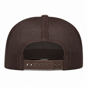 YP Classics Premium Blank Adjustable Trucker Snapback Hat - White/Brown - Product Image