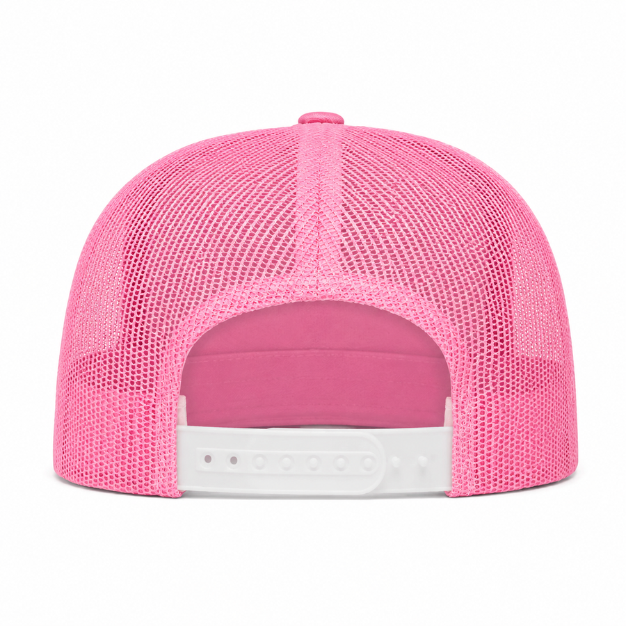 YP Classics Premium Blank 5-Panel Adjustable Trucker Snapback Hat - Pink - Product Image
