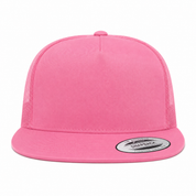 YP Classics Premium Blank 5-Panel Adjustable Trucker Snapback Hat - Pink - Product Image