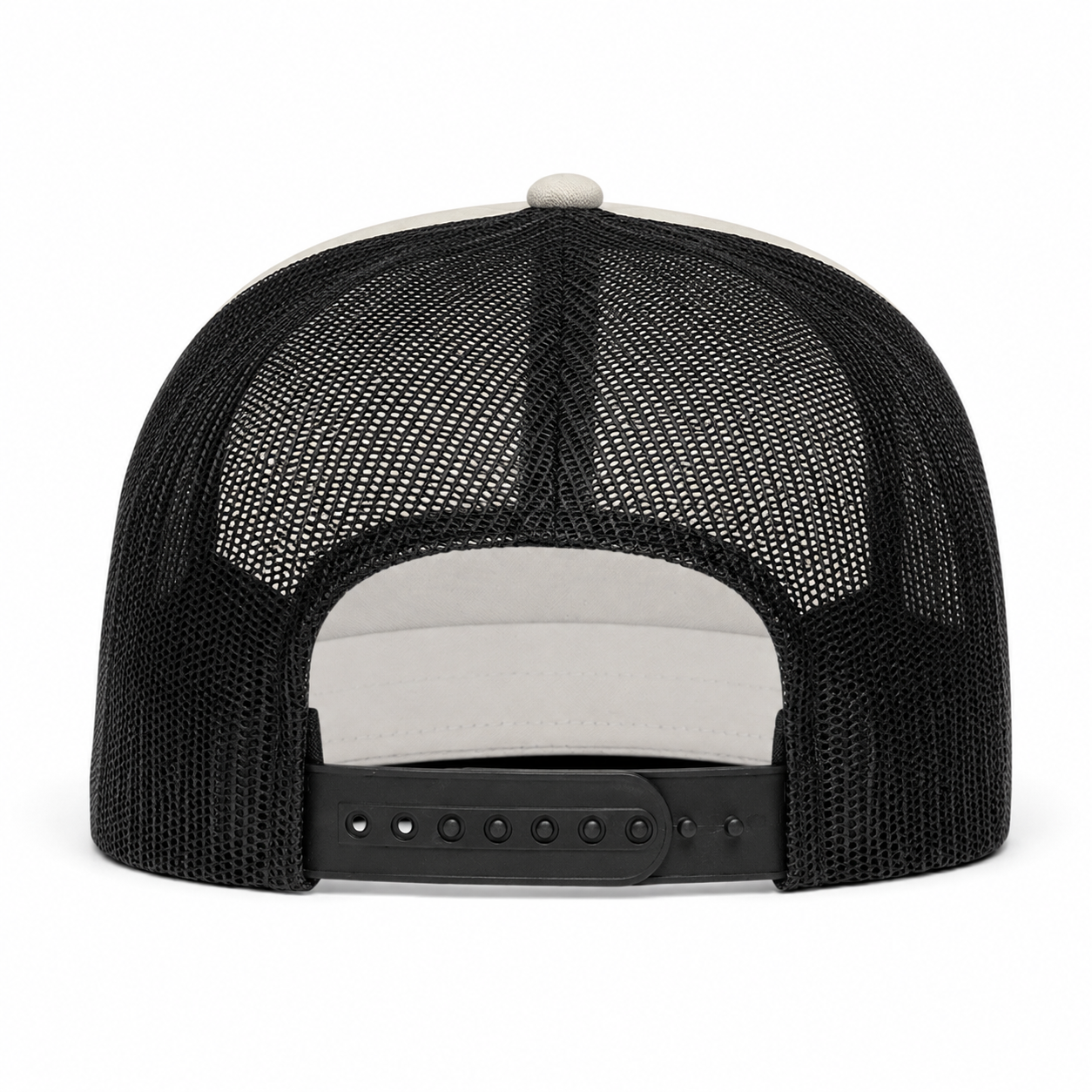 YP Classics Premium Blank 5-Panel Adjustable Trucker Snapback Hat - Stone/Black - Product Image