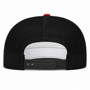 YP Classics Premium Blank 5-Panel Adjustable Trucker Snapback Hat - Red/Black - Product Image