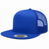 YP Classics Premium Blank 5-Panel Adjustable Trucker Snapback Hat - Royal Blue