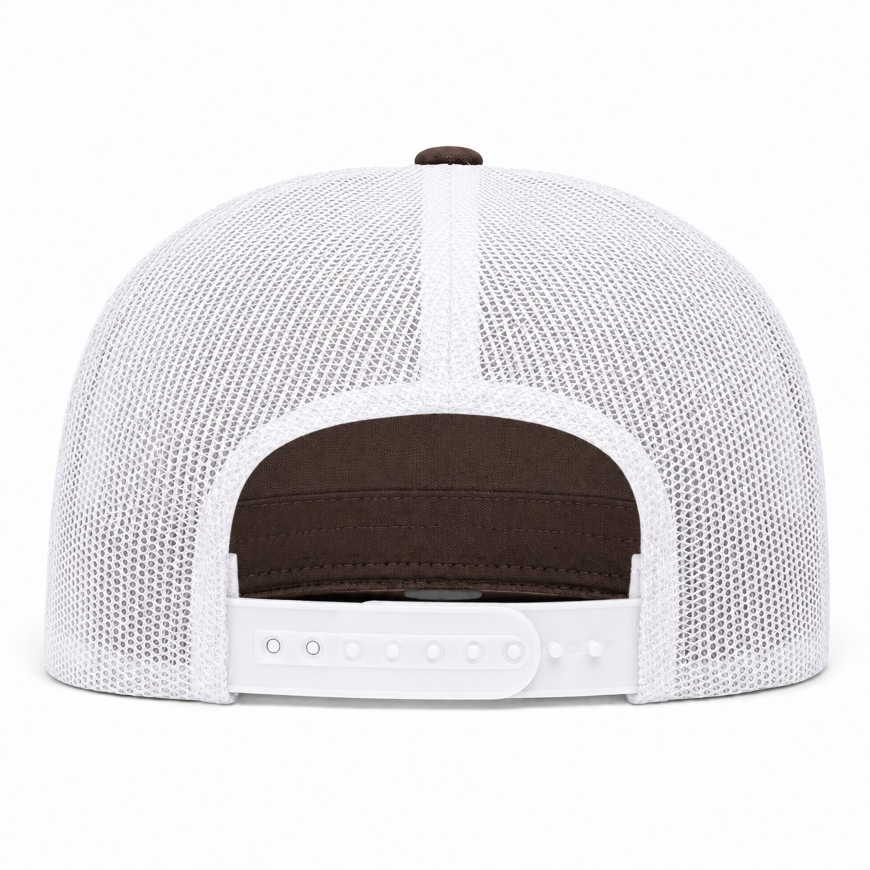 YP Classics Premium Blank Adjustable Trucker Snapback Hat - Brown/White - Product Image