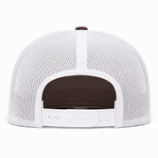 YP Classics Premium Blank Adjustable Trucker Snapback Hat - Brown/White - Product Image