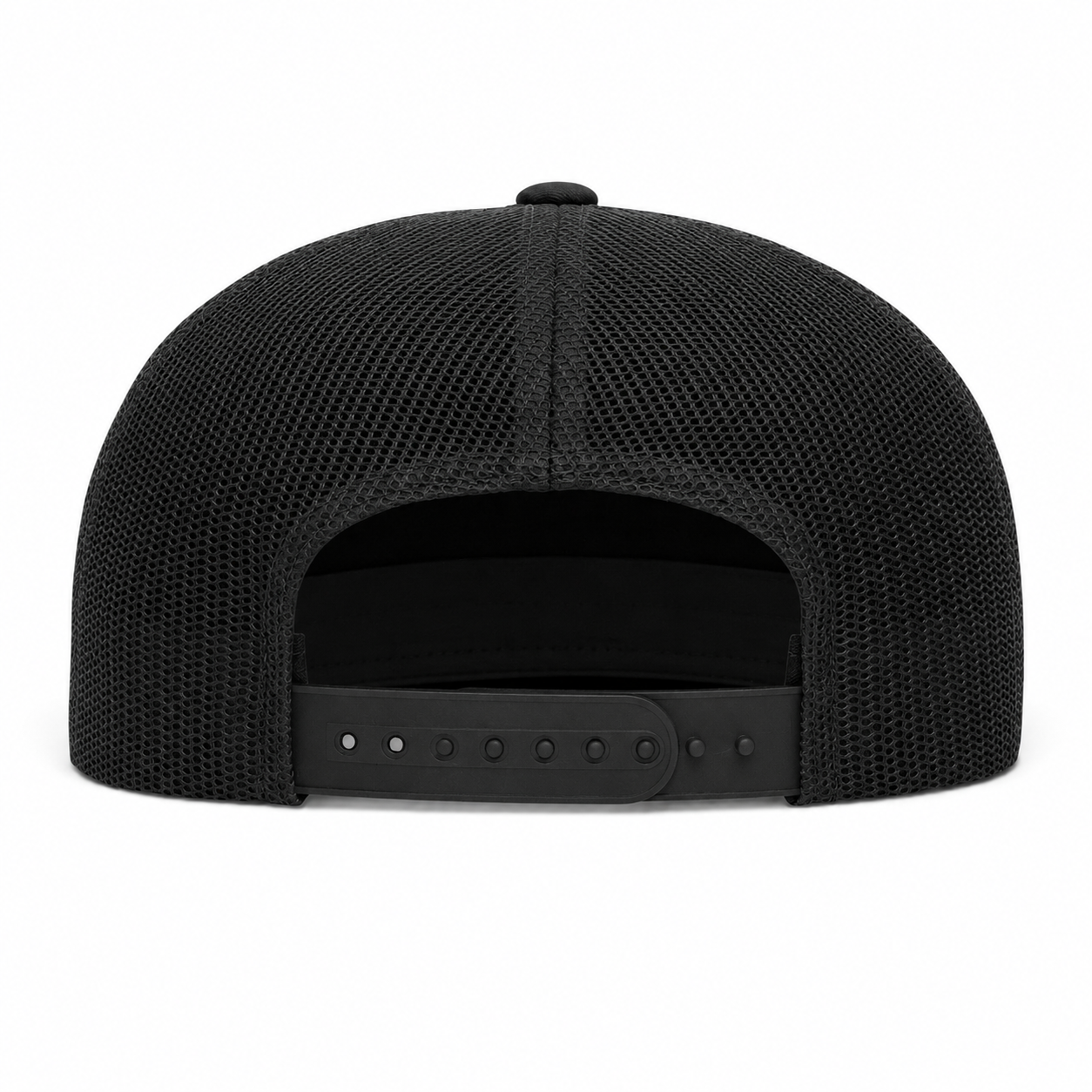 YP Classics Premium Blank 5-Panel Adjustable Trucker Snapback Hat - Black/Black - Product Image