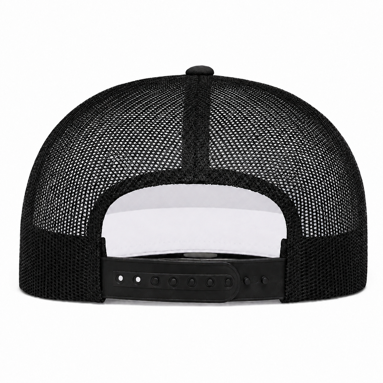 YP Classics Premium Blank 5-Panel Adjustable Trucker Snapback Hat - White/Black