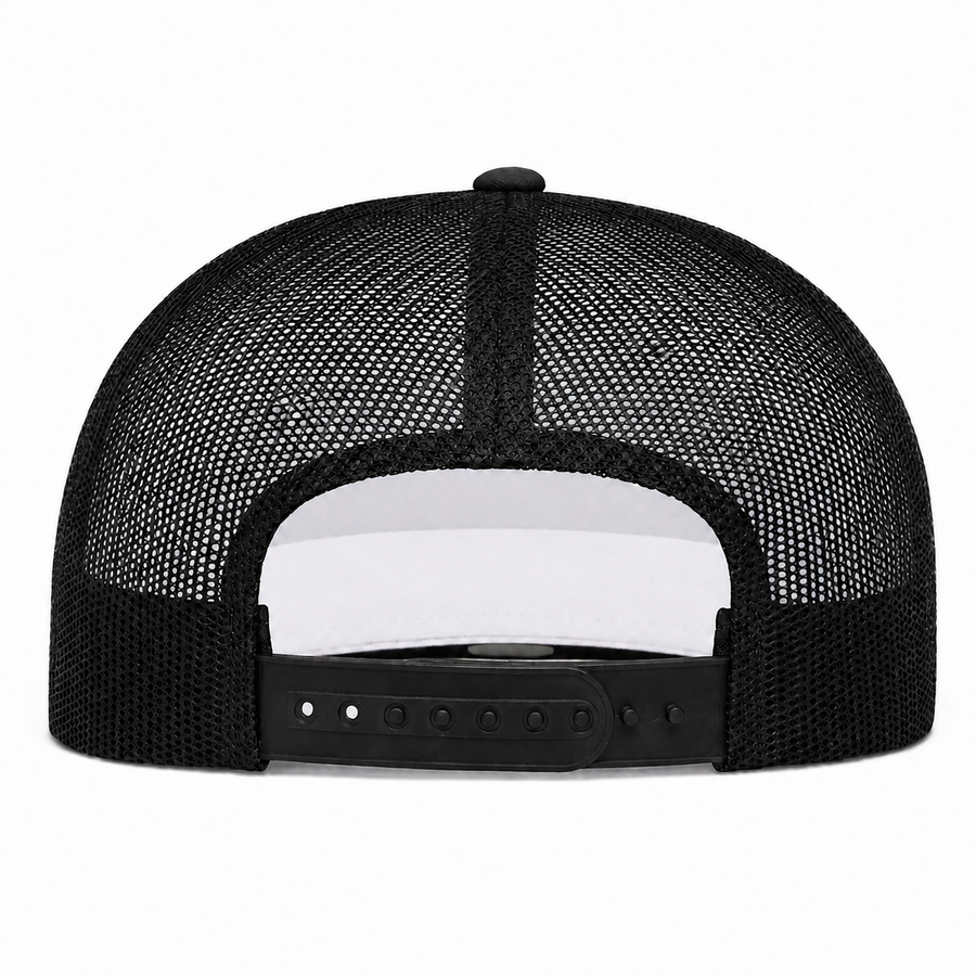 YP Classics Premium Blank 5-Panel Adjustable Trucker Snapback Hat - White/Black