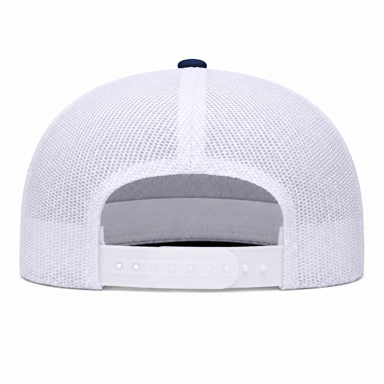 YP Classics Premium Blank 5-Panel Adjustable Trucker Snapback Hat - Navy/White