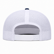 YP Classics Premium Blank 5-Panel Adjustable Trucker Snapback Hat - Navy/White