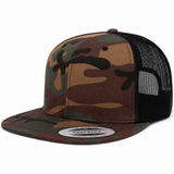 YP Classics Premium Blank 5-Panel Adjustable Trucker Snapback Hat - Camouflage/Black
