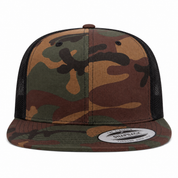 YP Classics Premium Blank 5-Panel Adjustable Trucker Snapback Hat - Camouflage/Black