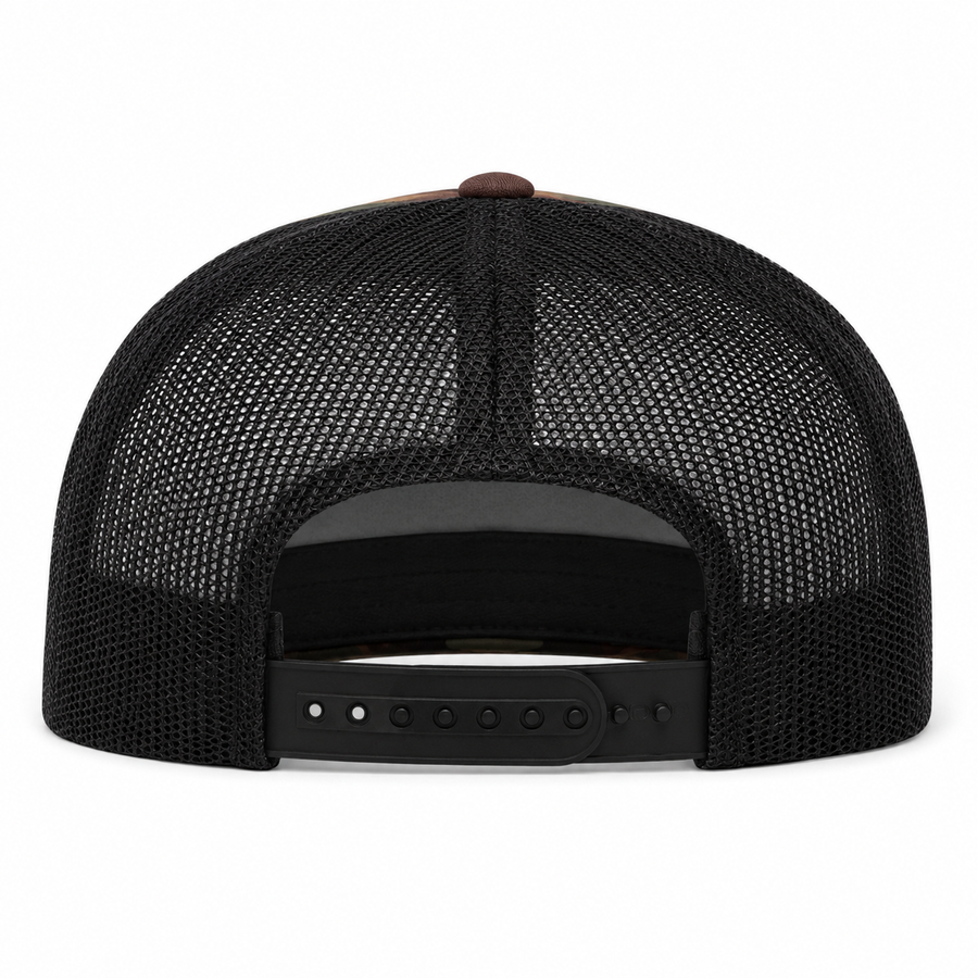 YP Classics Premium Blank 5-Panel Adjustable Trucker Snapback Hat - Camouflage/Black