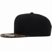 YP Classics Premium Blank 6-Panel Adjustable Snapback Hat - Black/Camouflage