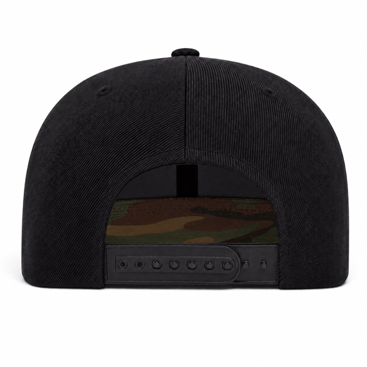 YP Classics Premium Blank 6-Panel Adjustable Snapback Hat - Black/Camouflage