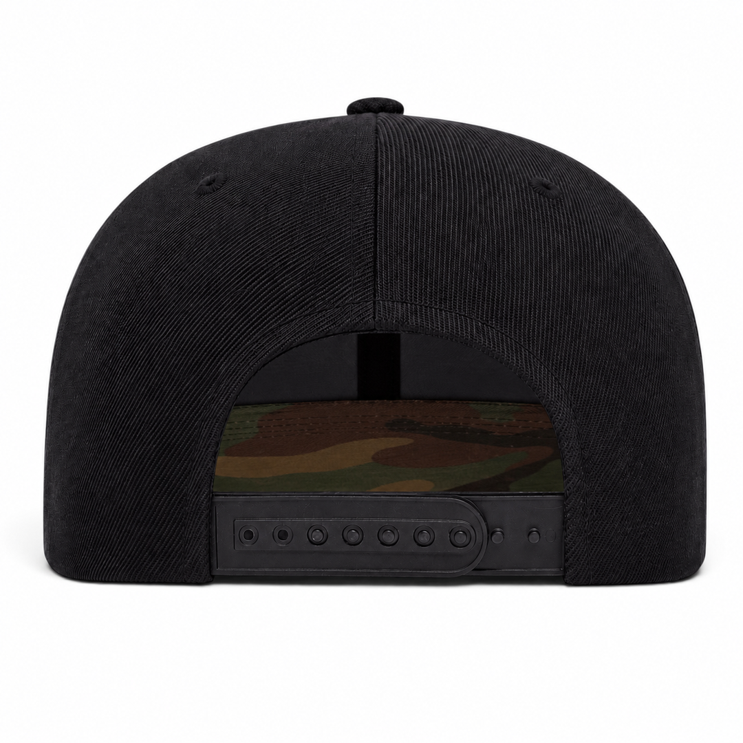 YP Classics Premium Blank 6-Panel Adjustable Snapback Hat - Black/Camouflage - Product Image