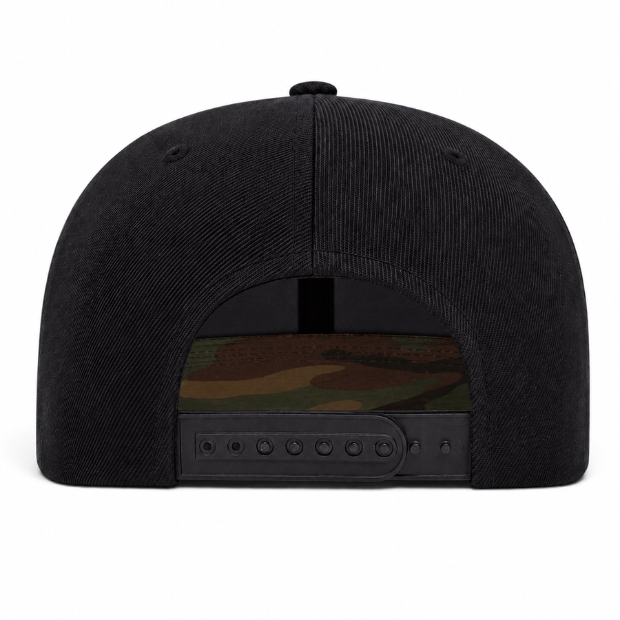 YP Classics Premium Blank 6-Panel Adjustable Snapback Hat - Black/Camouflage