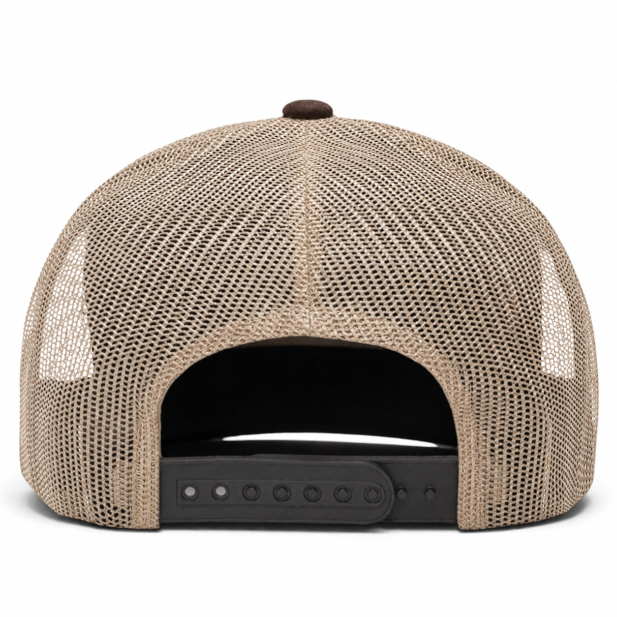 YP Classics Retro Blank 6-Panel Adjustable Trucker Snapback Hat - Brown/Sand