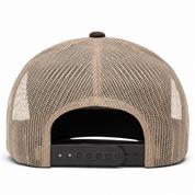 YP Classics Retro Blank 6-Panel Adjustable Trucker Snapback Hat - Brown/Sand