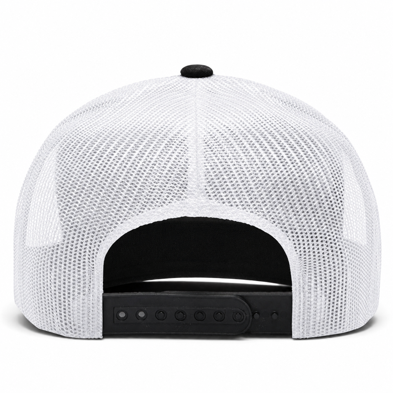 YP Classics Retro Blank 6-Panel Adjustable Trucker Snapback Hat - Black/White