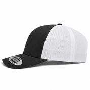 YP Classics Retro Blank 6-Panel Adjustable Trucker Snapback Hat - Black/White