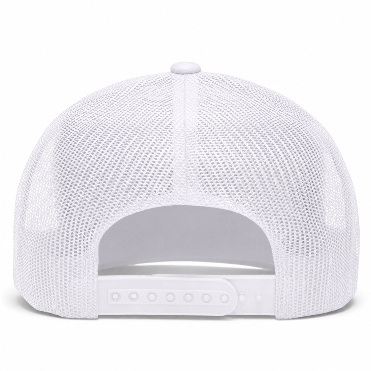 YP Classics Retro Blank 6-Panel Adjustable Trucker Snapback Hat - White/White