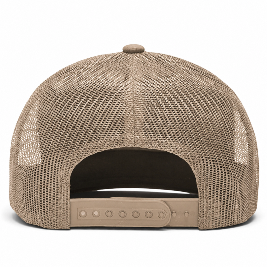 YP Classics Retro Blank 6-Panel Adjustable Trucker Snapback Hat - Khaki