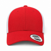 YP Classics Retro Blank 6-Panel Adjustable Trucker Snapback Hat - Red/White