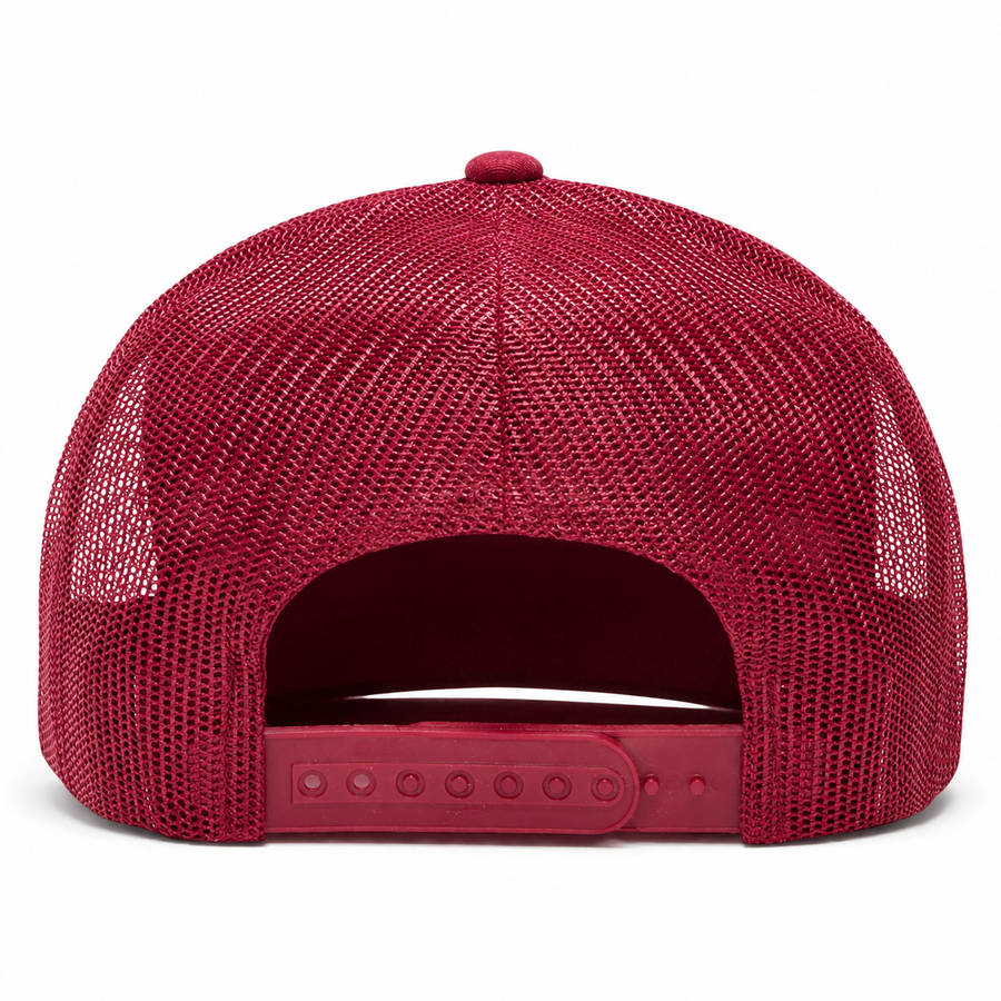 YP Classics Retro Blank 6-Panel Adjustable Trucker Snapback Hat - Maroon