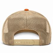 YP Classics Retro Blank 6-Panel Adjustable Trucker Snapback Hat - Orange/Khaki
