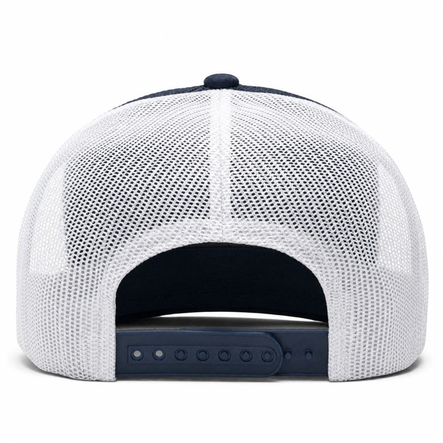YP Classics Retro Blank 6-Panel Adjustable Trucker Snapback Hat - Black/White