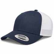 YP Classics Retro Blank 6-Panel Adjustable Trucker Snapback Hat - Black/White